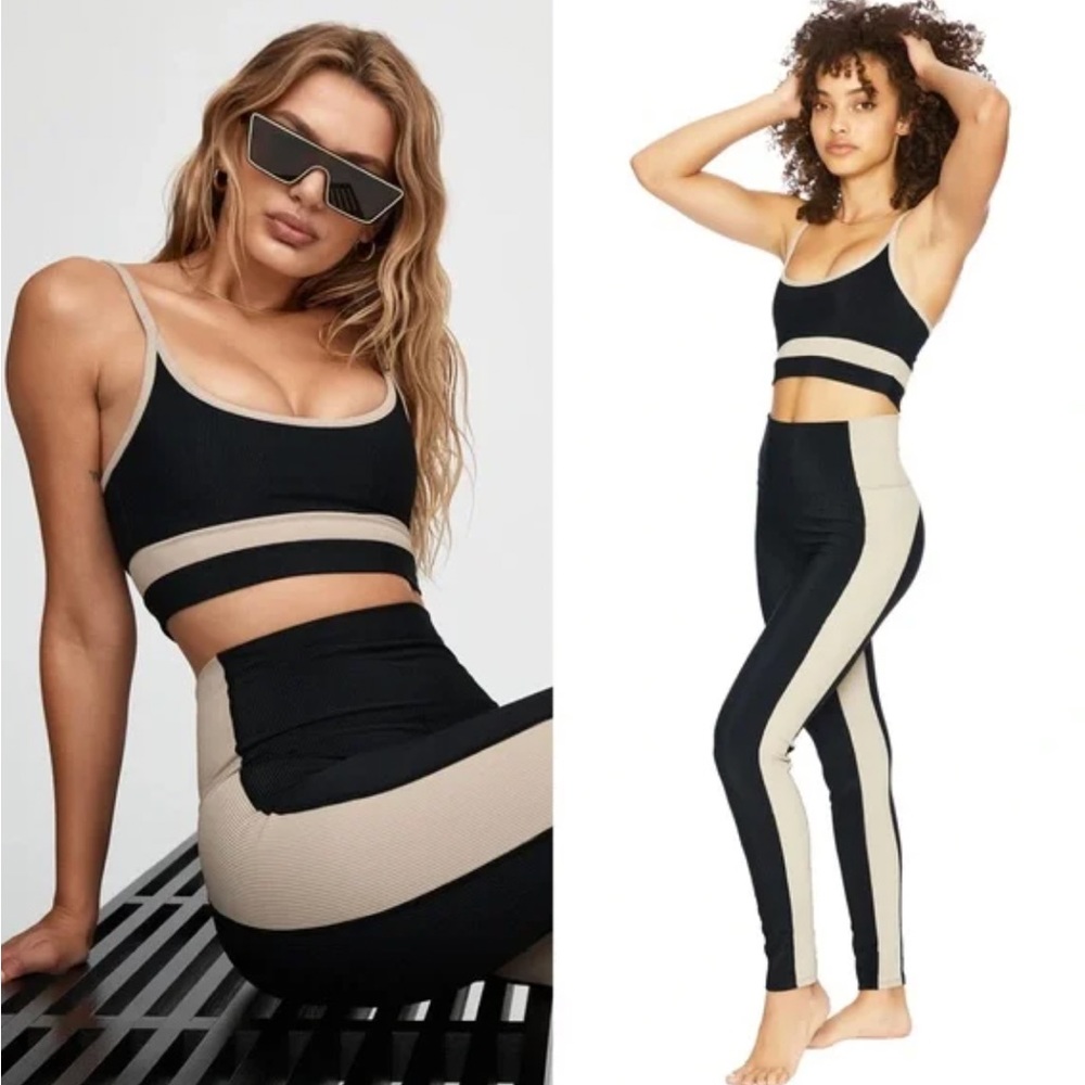 Beach riot black & tan workout set